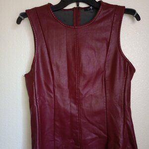 For All 7 Mankind Burgundy Faux leather Top Size Medium
